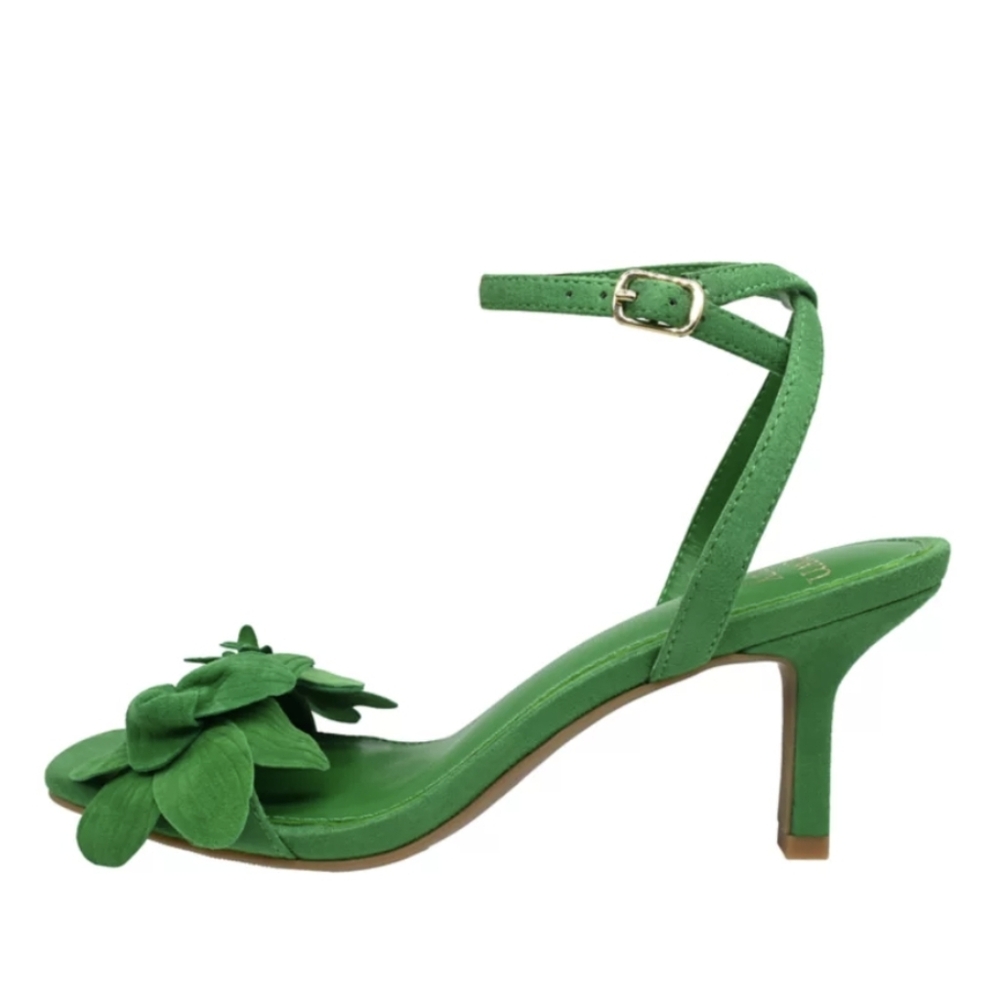 🍀Crown & Ivy Kelly Green Floral Women’s Strappy High Heel Sandal New Size 11 - Picture 2 of 9
